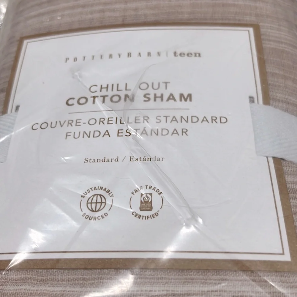 Pottery Barn Chill Out Cotton Sham, Set of 2 NWT. Color Terracotta.
